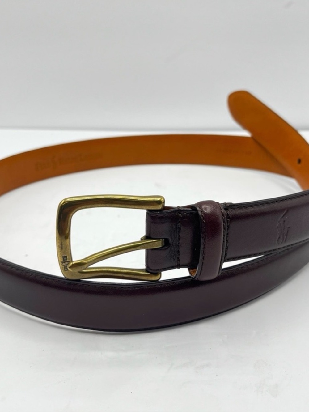 POLO RALPH LAUREN Men’s Size 34 Brown Leather Belt Preppy Classic